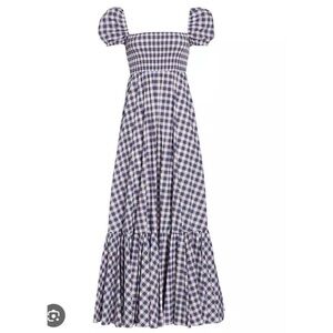 Caroline Constas Black and White Puff Sleeve Sundress